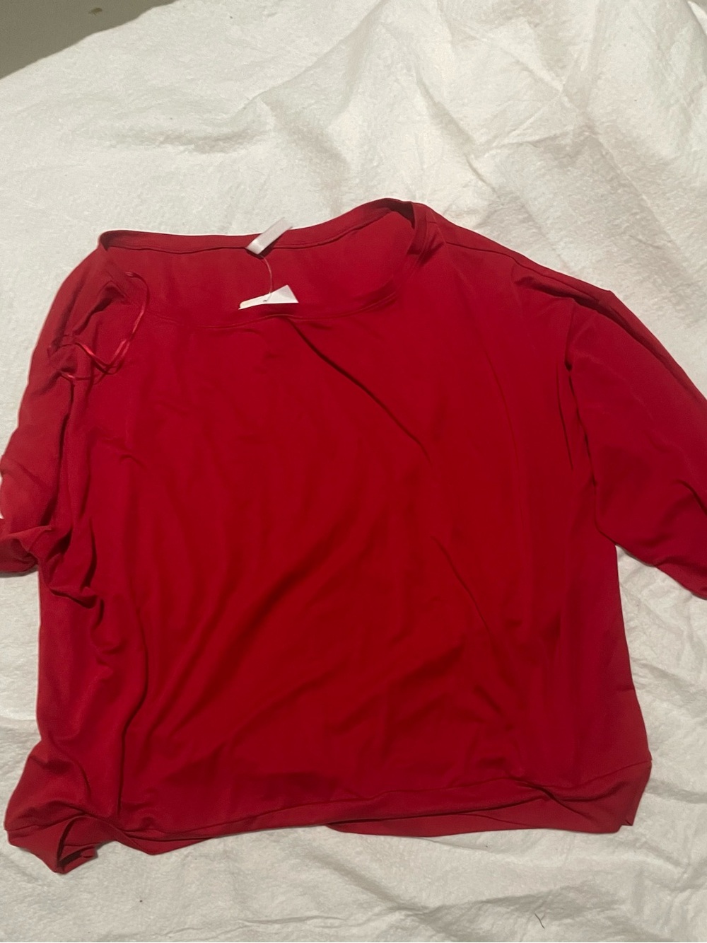 Fabletics Red Long Sleeve Crewneck Top